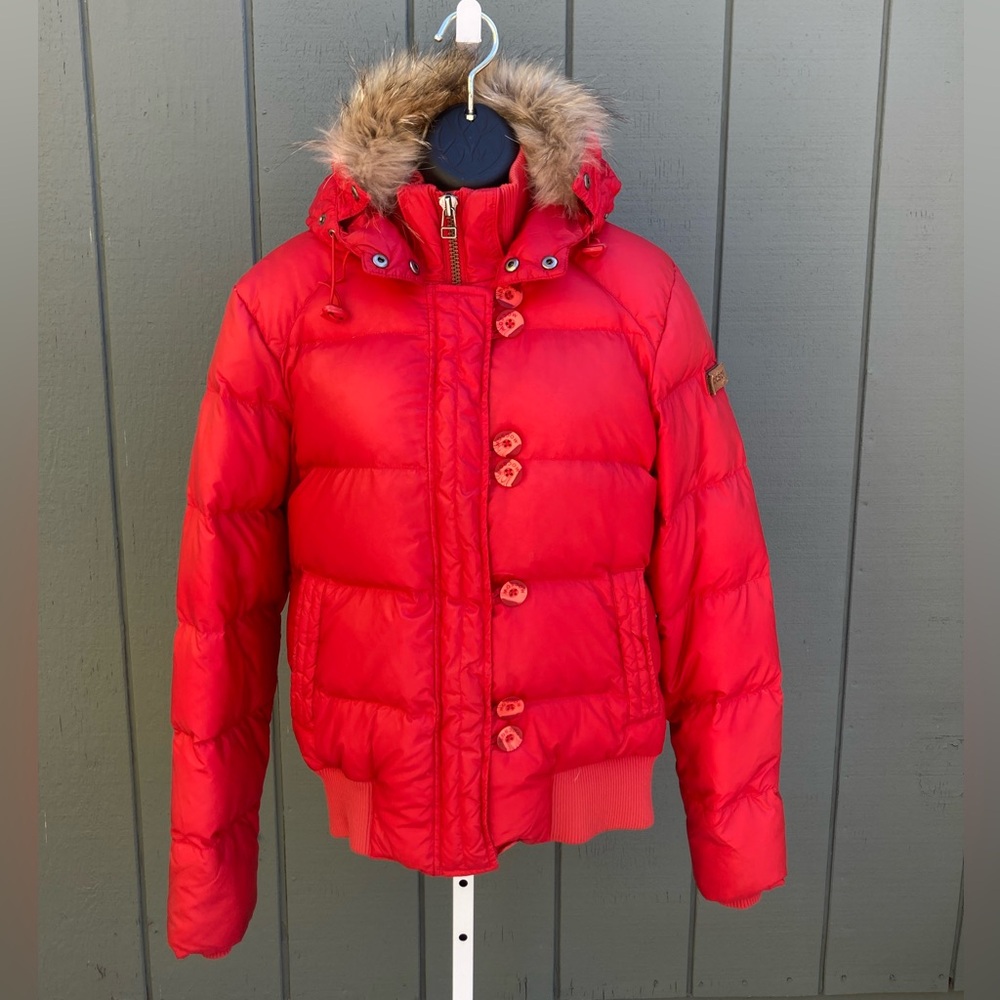 Moscow Kaluga bomber down puffer jacket with raccoon